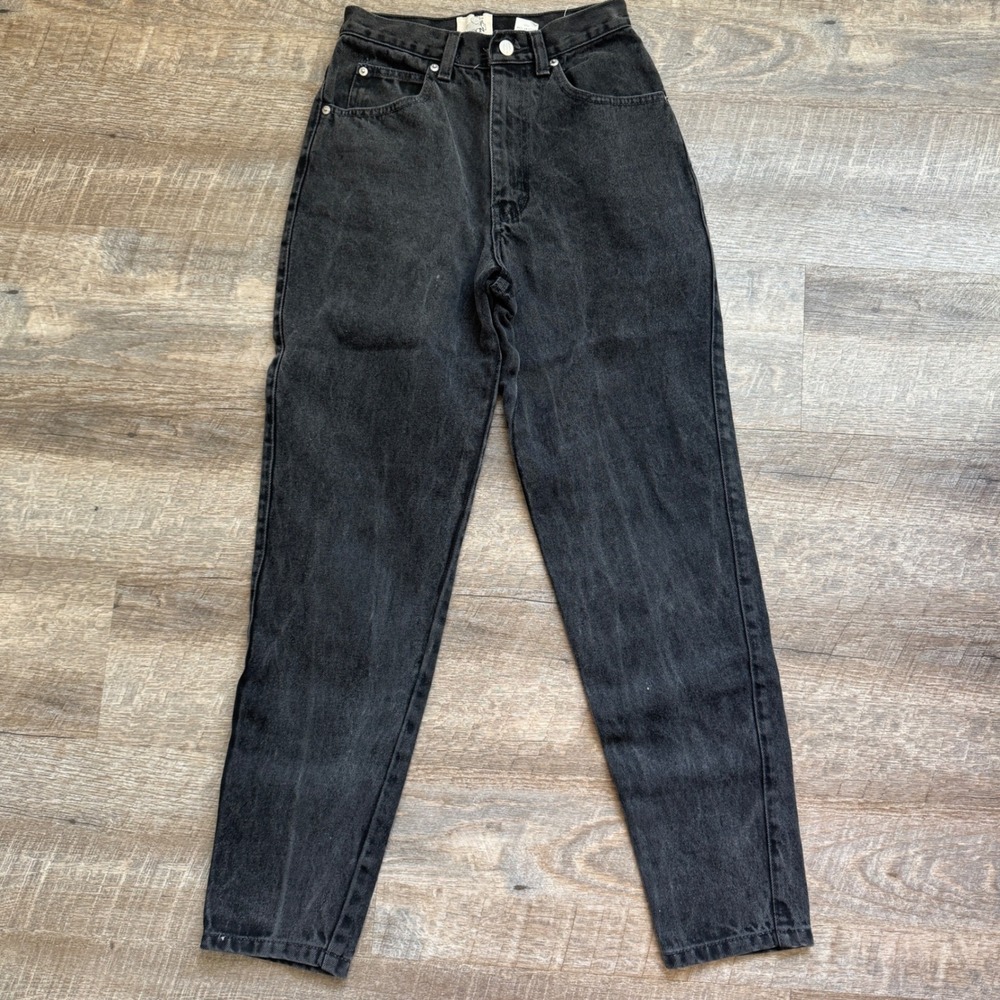 Sasson Jeans Women Size 24 Black Wash High Waisted Straight‎ Leg Denim Pants